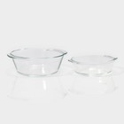 Набор кастрюль для запекания Доляна «Гратен», 2 предмета: 700/1500 мл, d=14.5/11 см, с крышками, толщина 4 мм, жаропрочное стекло, прозрачный - Фото 3