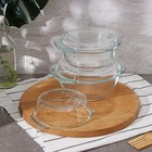 Набор кастрюль из жаропрочного стекла для запекания Доляна «Гратен», 3 предмета: 0.7 л, 1 л, 1.5 л, с крышками - Фото 3