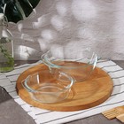 Набор кастрюль из жаропрочного стекла для запекания Доляна «Гратен», 3 предмета: 0,7 л, 1 л, 1,5 л, с крышками - Фото 6