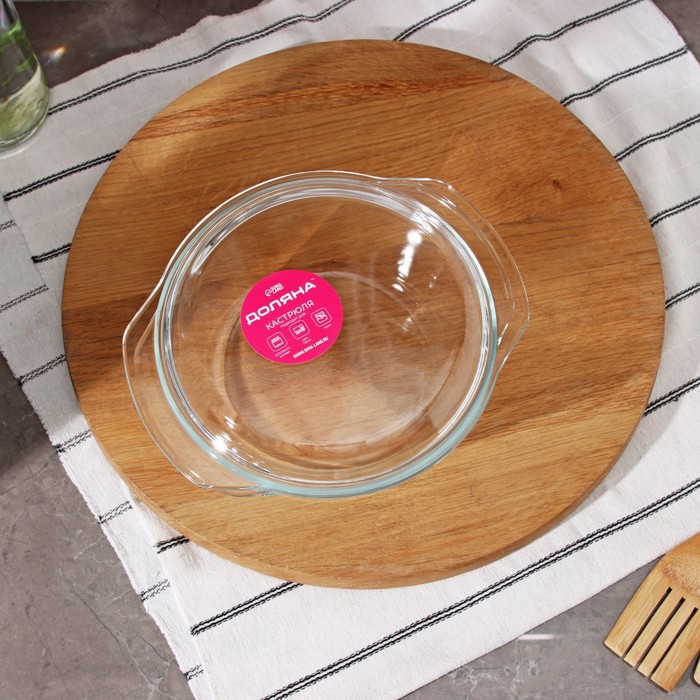 Набор кастрюль из жаропрочного стекла для запекания Доляна «Гратен», 3 предмета: 0,7 л, 1 л, 1,5 л, с крышками - фото 1908643567