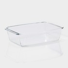 Кастрюля для запекания Доляна «Утятница», 2.9 л, 24.5×20.5×13.5 см, жаропрочное стекло, прозрачная - Фото 3