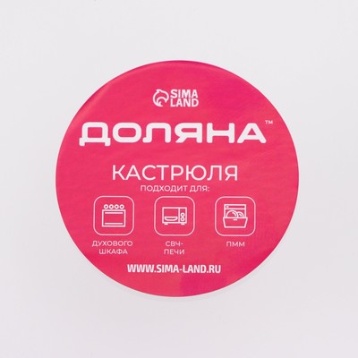 Кастрюля для запекания Доляна «Утятница», 2.9 л, 24.5×20.5×13.5 см, жаропрочное стекло, прозрачная