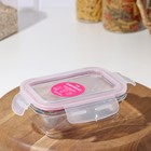 Контейнер для еды из жаропрочного стекла Доляна «Клик», 380 мл, 15.5×11×5 см, с крышкой - Фото 2