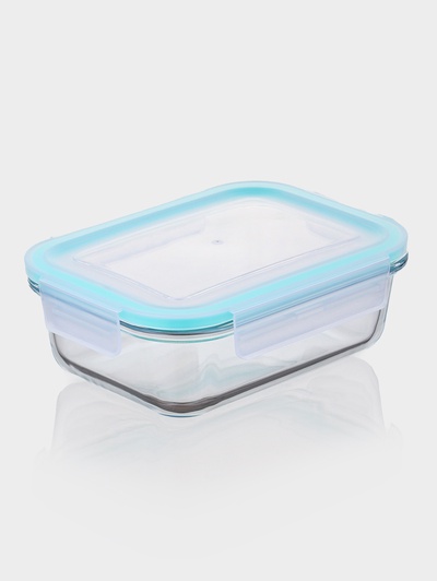 Контейнер для еды из жаропрочного стекла Доляна «Клик», 620 мл, 18×14×6.5 см, с крышкой