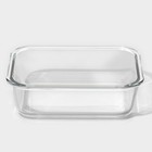 Контейнер для еды из жаропрочного стекла Доляна «Клик», 620 мл, 18×14×6.5 см, с крышкой - Фото 3
