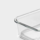 Контейнер для еды Доляна «Клик», 1.04 л, 20×15.5×7 см, с крышкой, жаропрочное стекло, МИКС - Фото 3