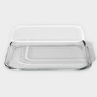 Контейнер для еды Доляна «Клик», 1.04 л, 20×15.5×7 см, с крышкой, жаропрочное стекло, МИКС - Фото 4