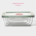Набор контейнеров из жаропрочного стекла Доляна «Клик», 1,04/0,62/0,38 л, с крышкой, цвет МИКС  (артикул 5206265)  большой выбор товаров оптом и в розницу по низким ценам с доставкой