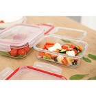 Набор контейнеров из жаропрочного стекла Доляна «Клик», 1,04/0,62/0,38 л, с крышкой, цвет МИКС  (артикул 5206265)  большой выбор товаров оптом и в розницу по низким ценам с доставкой