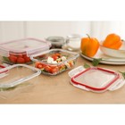 Набор контейнеров из жаропрочного стекла Доляна «Клик», 1,04/0,62/0,38 л, с крышкой, цвет МИКС  (артикул 5206265)  большой выбор товаров оптом и в розницу по низким ценам с доставкой