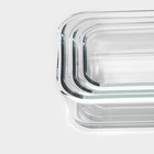 Набор контейнеров из жаропрочного стекла Доляна «Клик», 1,04/0,62/0,38 л, с крышкой, цвет МИКС  (артикул 5206265)  большой выбор товаров оптом и в розницу по низким ценам с доставкой