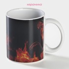 Кружка - хамелеон Доляна «Огонь», 350 мл, керамика, чёрная - Фото 2