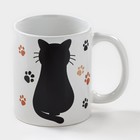 Кружка - хамелеон Доляна «Котик», 350 мл, керамика, белая - Фото 2