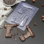 Форма для шоколада и конфет пластиковая «Шуруповерт», цвет прозрачный - фото 1014488
