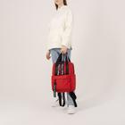 Рюкзак - сумка молодёжная из текстиля на молнии, 3 кармана, TEXTURA, цвет красный - Фото 7