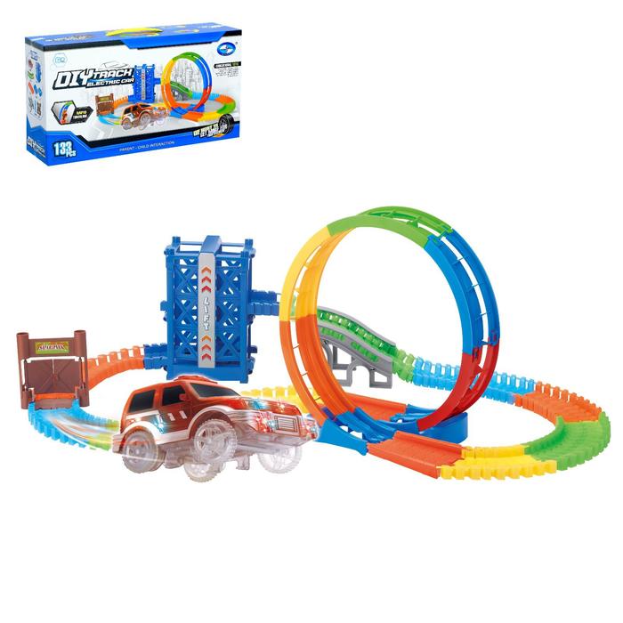 УЦЕНКА Автотрек «Магический Трек», гибкий, светится в темноте, лифт, мертвая петля - Фото 1