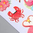 Наклейка бумага «Фламинго и тропики», 28.5×10.5 см - фото 121940547