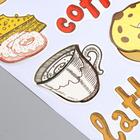Наклейка бумага "Пончики и кофе" 28,5х10,5 см - фото 6375685