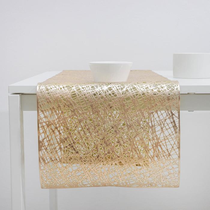 Дорожка на стол «Паутина», 33×150 см, цвет золотой - Фото 1