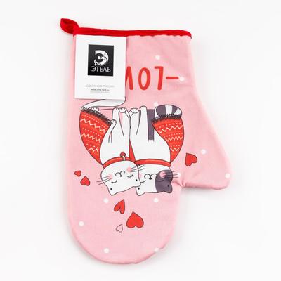 Варежка-прихватка «LOVE» 20×28 см, саржа, 100% хлопок, ватин 250 г/м²