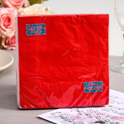 Салфетки бумажные New line FRESCO «Красный», 3 слоя, 33×33 см, 20 шт.