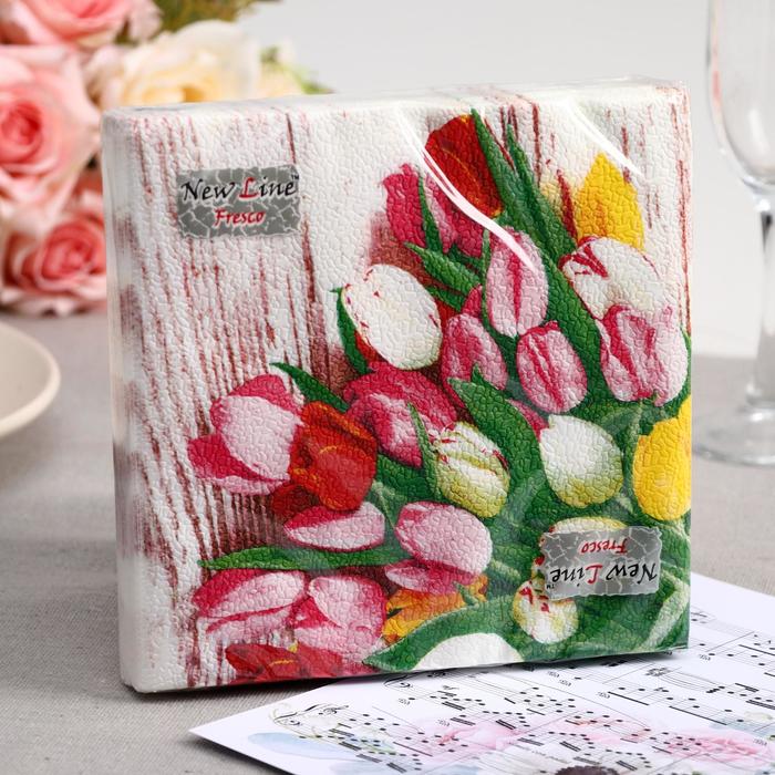 

Салфетки бумажные New line FRESCO «Тюльпаны», 2 слоя, 33*33 см, 20 шт.