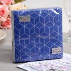 Салфетки бумажные New line FRESCO «Кубики 3D синие», 2 слоя, 33*33 см, 20 шт. - фото 9159424