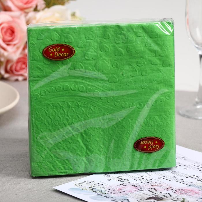 Салфетки бумажные Gold decor Green Heart, 3 слоя, 33*33 см, 20 шт. - Фото 1