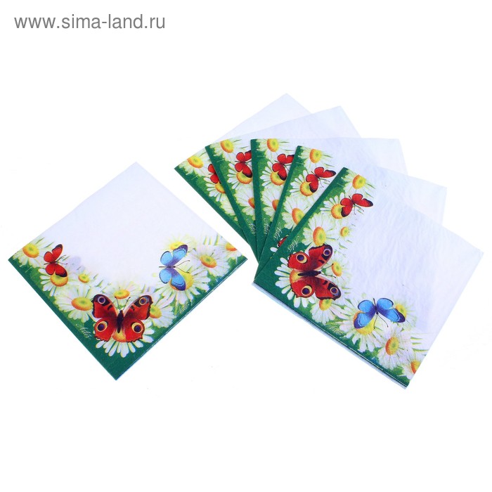 салфетки бумажные Лори Триумф 56072 3-х слойные 33*33 (упак - 20 шт) - Фото 1