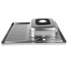 УЦЕНКА Мойка кухонная Accoona AC6080-R, накладная, правая, толщина 0.6 мм, 800х600х165 мм, декор 330 - фото 13376973
