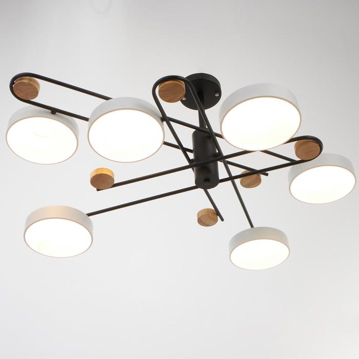

Люстра 625356/6 LED 78Вт 3 режима 3000-6000К черный-белый 96х96х33 см BayerLux