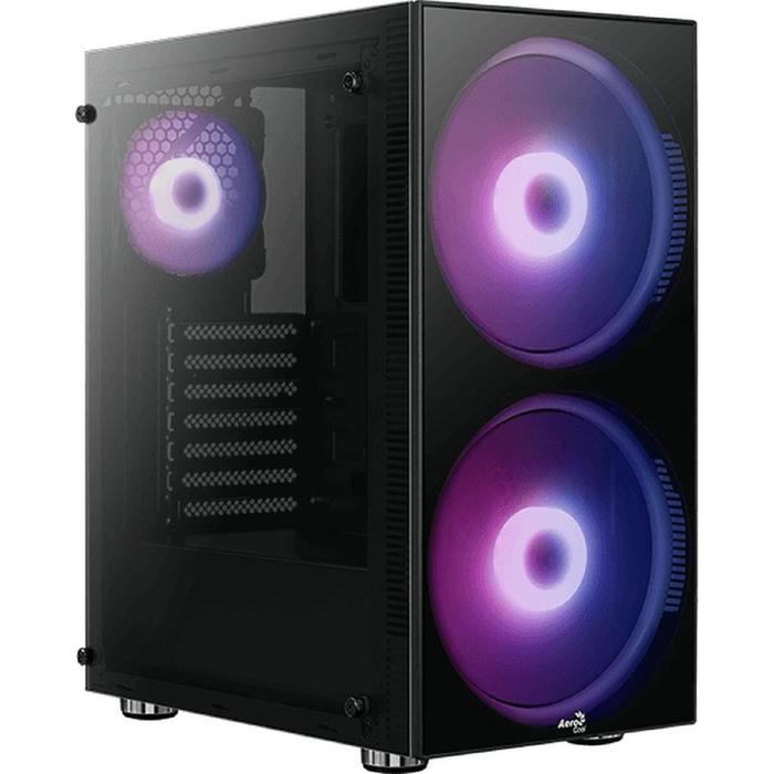 Корпус Aerocool Python-G-BK-v1, без БП, ATX, Midi-Tower, черный - фото 51298698