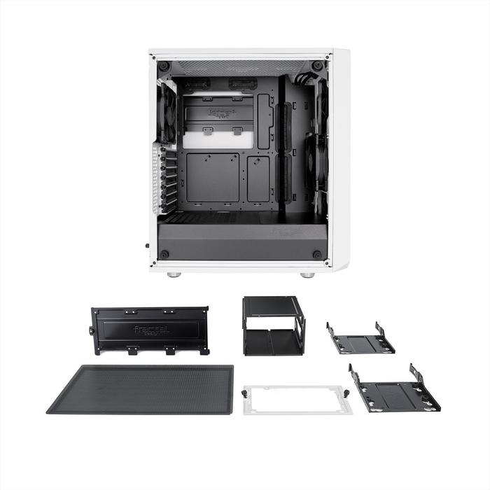 Корпус Fractal Design Meshify C TG, без БП, ATX, Midi-Tower, белый - фото 51298808