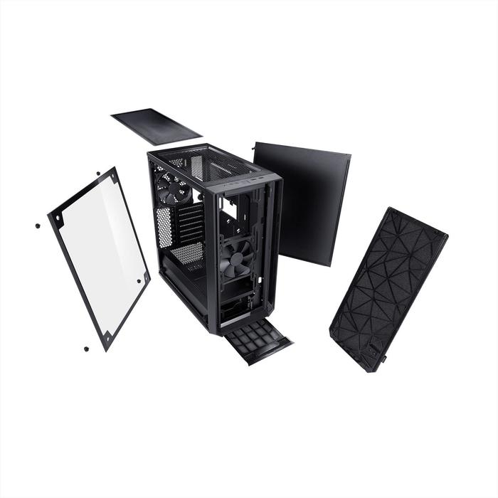 Корпус Fractal Design Meshify С Blackout TG Light, без БП, ATX, Midi-Tower, черный - фото 51298829