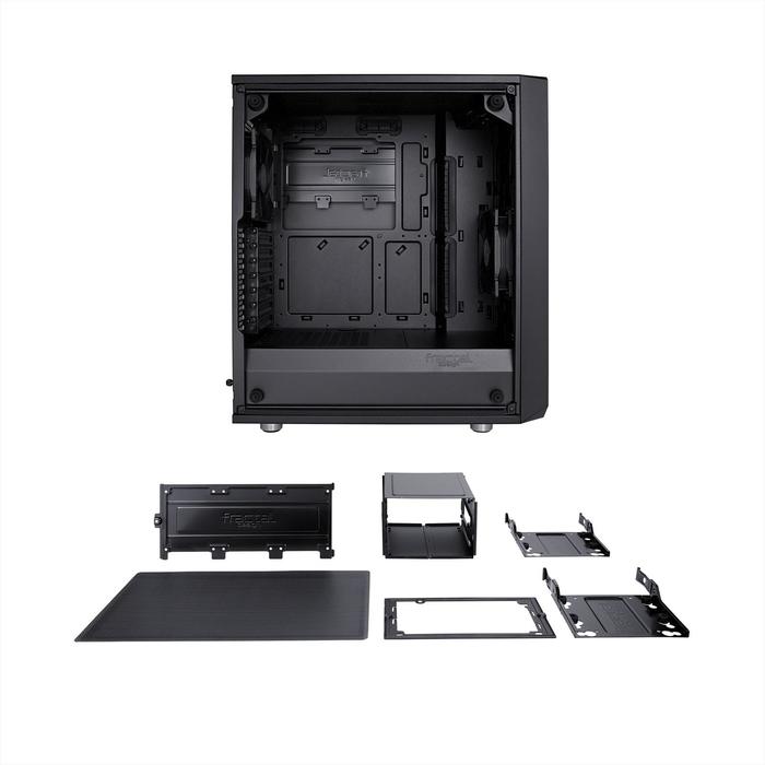 Корпус Fractal Design Meshify С Blackout TG Light, без БП, ATX, Midi-Tower, черный - фото 51298831