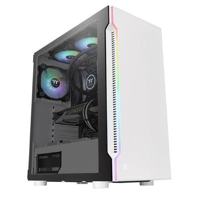 Корпус Thermaltake H200 TG Snow RGB, без БП, ATX, Midi-Tower, белый