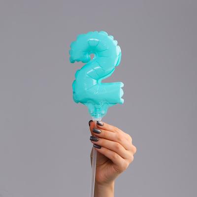 Шар-топпер 5" «Цифра 2», макарун, цвета МИКС