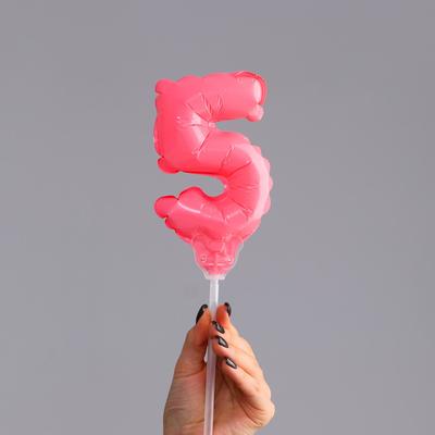Шар-топпер 5" «Цифра 5», макарун, цвета МИКС