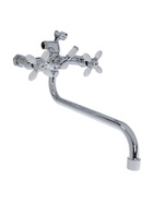 Смеситель для ванны Accoona A7182G, двухрычажный, белый/хром - Фото 1