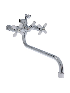 УЦЕНКА Смеситель для ванны Accoona A7182G, двухрычажный, белый/хром 6257129