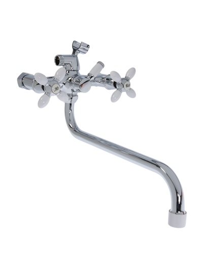 Смеситель для ванны Accoona A7182G, двухрычажный, белый/хром