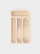 Лоток для столовых приборов с крышкой Доляна, 4 секции, пластик, 30×18×4.5 см, молочный - Фото 1