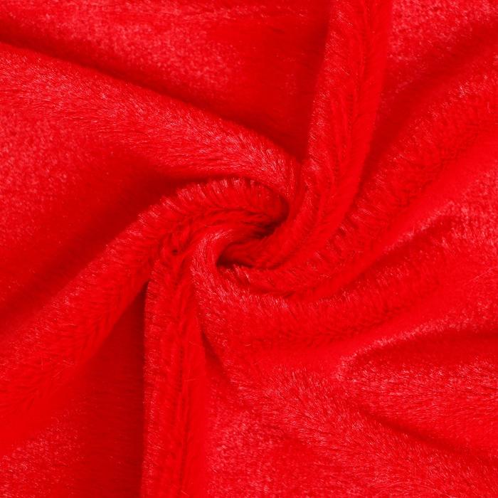 Ткань для рукоделия, мех, красная, лоскут 50×50 см - Фото 1