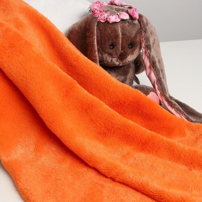 Мех длинноворсовый, ворс 8-9 см, цвет оранжевый, для игрушек и рукоделия, 50*50 см - 1 шт.