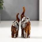 Набор фигурок полистоун «Два слоника под дерево в серебристой попоне», 2 шт., 11×8×3.2 см - Фото 4