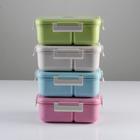Ланч бокс с отделениями для еды, контейнер для еды, 1.1 л, 21.5 х 7.6 х 15 см, микс - Фото 5