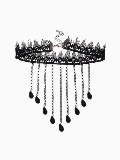 Чокер «Госпожа» вытянутые бусины, цвет чёрный, L=31 см