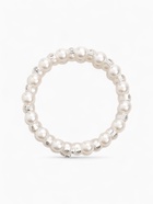 Браслет с жемчугом «Жемчужный ряд» 3 ряда, бусина №8, d=6.5 белый в серебре - Фото 2