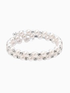 Браслет-пружинка «Жемчуг. Жемчужный ряд», d=6.5 см, стразы, белый в серебре - Фото 1