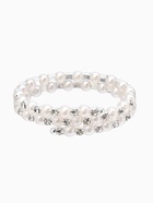 Браслет-пружинка «Жемчуг. Жемчужный ряд», d=6.5 см, стразы, белый в серебре - Фото 3